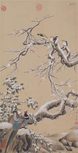 CHINESE PAINTING OF PHOENIX PLUM BLOSSOMS‎