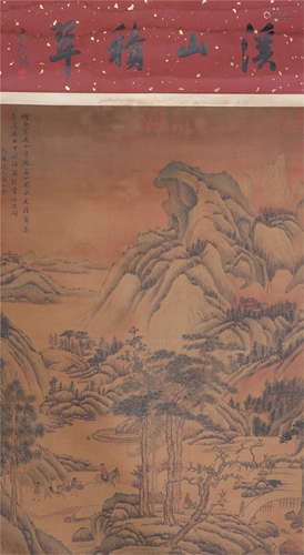 CHINESE PAINTING OF FIGURE IN MOUNTIAN VIEWS BY HUANG GONGWANG