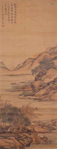 CHINESE SILK HANDSCROLL PAINTING OF DONG BANGDA