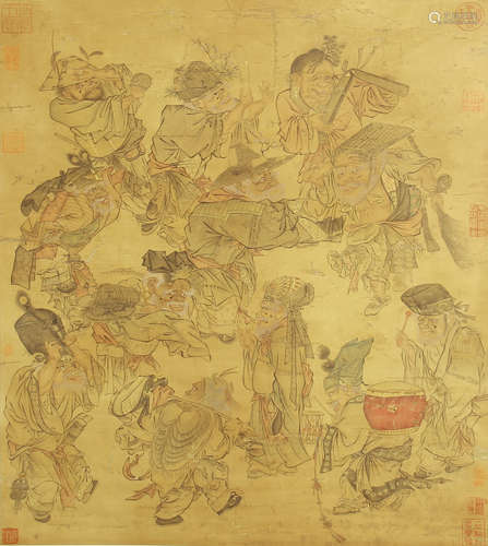 CHINESE PAINTING OF FIGURES OF AN IMMORTAL