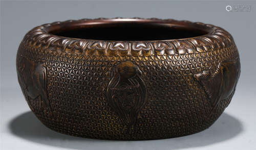 CHINESE BRONZE CARVED BEAST PATTERN CENSER