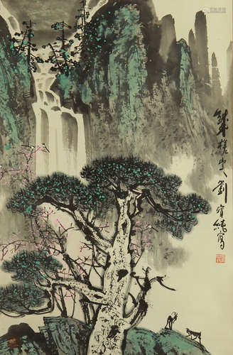 CHINESE PAINTING OF MOUNTIAN VIEWS BY LIU BAOCHUN