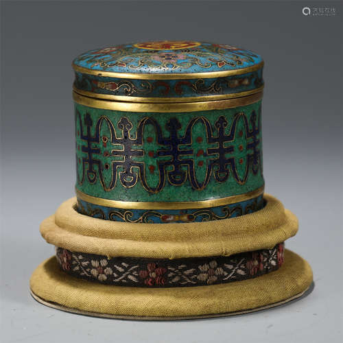 CHINESE CLOISONNE FLOWERS BOX AND COVER