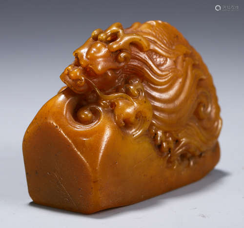 CHINESE CARVED TIANHUANG DRAGON KNOB SEAL