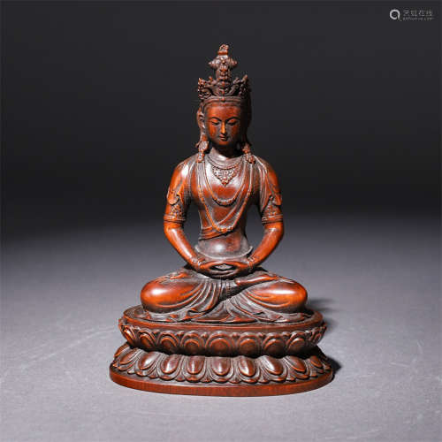 A Chinese Boxwood Figure of  Bodhisattva