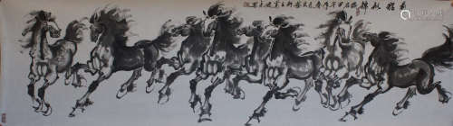 A Chinese Horses Painting, Ge Jianguang Mark