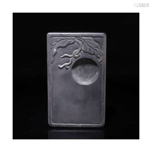 A Chinese Inkstone with Plantain Leaf Pattern