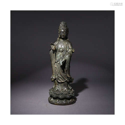 A Chinese Gilt-Bronze Figure of Avalokitesvara