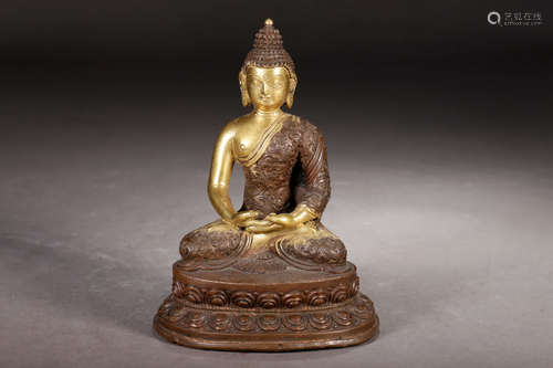 A Chinese Gilt-Bronze Figure of Sakyamuni