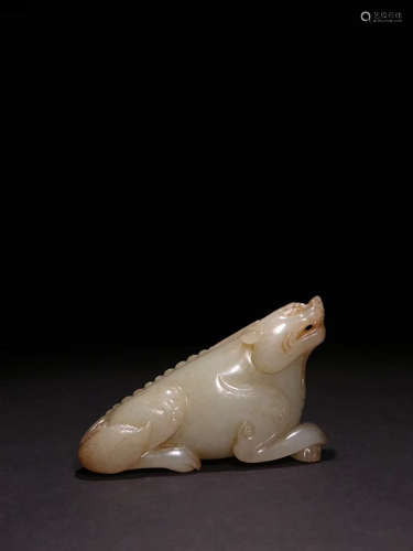 A Chinese Hetian Jade Beast Ornament