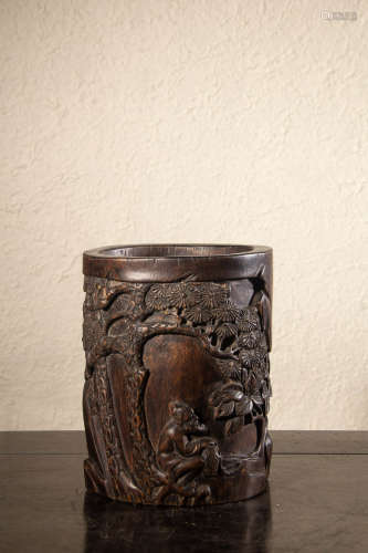 A Chinese Eaglewood Scholer Brushe Pot