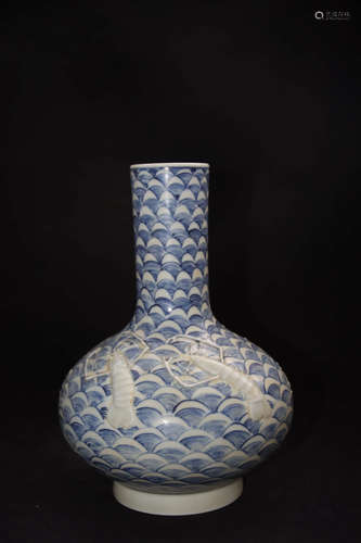 A Chinese Blue and White Porcelain Flask