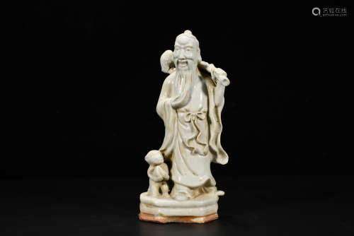 A Chinese White-Glazed Porcelain Statue