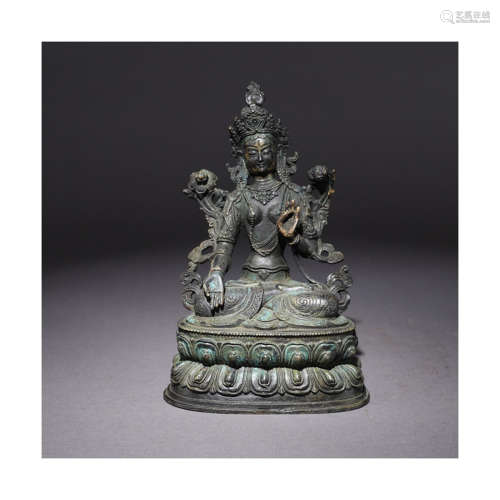 A Chinese Bronze Figure of White Tara