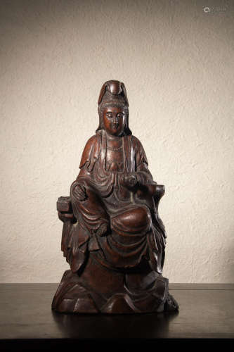 A Chinese Bamboo Figure of Avalokitesvara