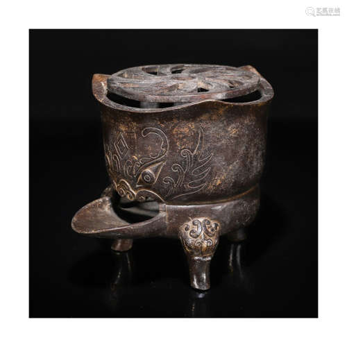 A Chinese Bronze Tripod Censer