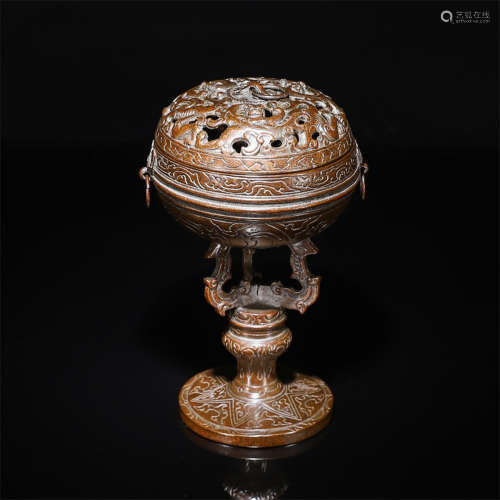 A Chinese Bronze Censer with Beast Pattern