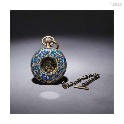 A Chinese Cloisonne Enamel Pocket Watch