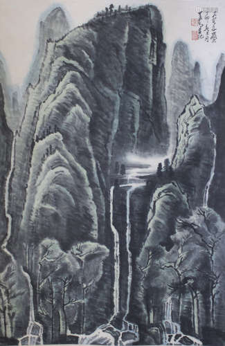 A Chinese Landscape Painting,Li Keran Mark