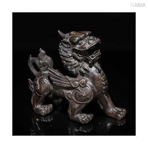 A Chinese Bronze Kylin Ornament