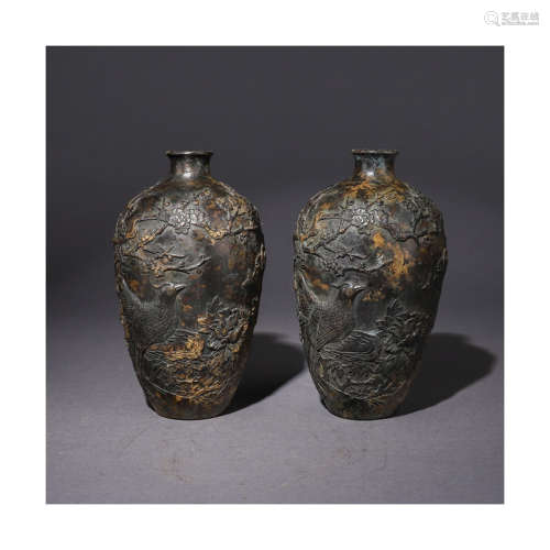 A Pair of Chinese Bronze Vase