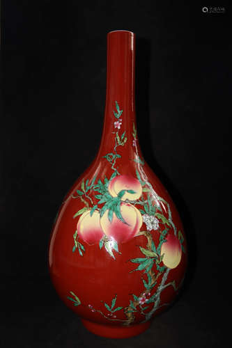 A Chinese Famille Rose Porcelain Flask