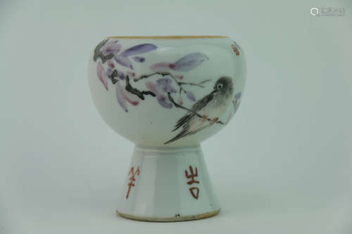 A Chinese Porcelain Stem Cup