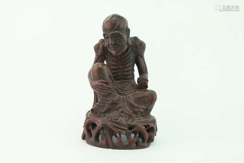 A Chinese Bamboo Figure of Arhat