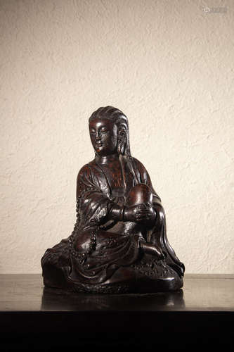 A Chinese Bamboo Figure of Avalokitesvara