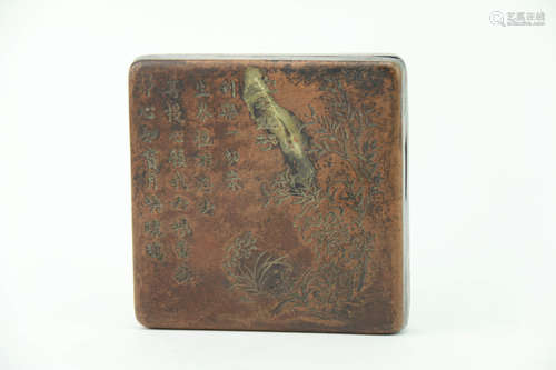 A Chinese Bronze Ink Case