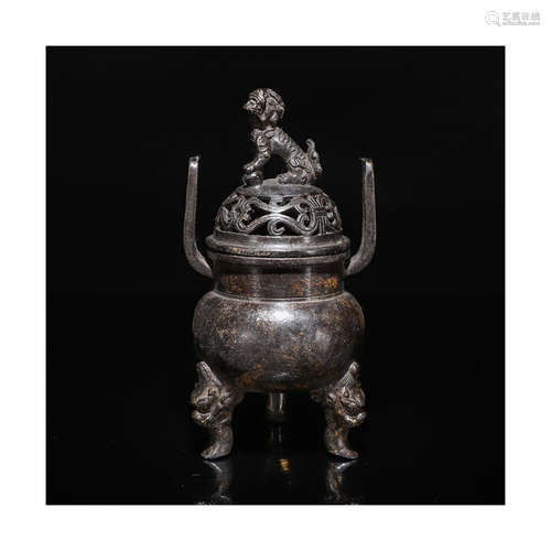 A Golden-Painted Bronze Censer