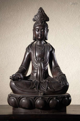 A Chinese Rosewood Figure of  Avalokitesvara
