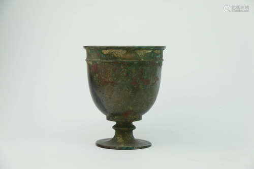 A Chinese Bronze Wine Glass