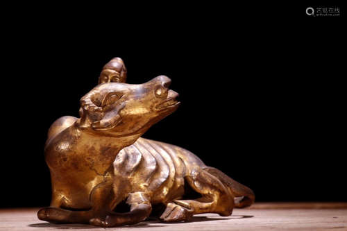 A Gilt-Bronze ‘Boy and Buffalo’ Paperweight