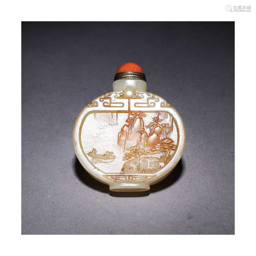 A Chinese Hetian Jade Snuff Bottle