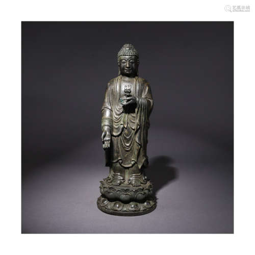 A Chinese Bronze Figure of Sakyamuni