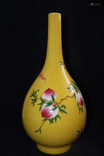 A Chinese Famille Rose Floral Porcelain Vase