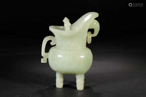 A Chinese Hetian Jade Libation Cup
