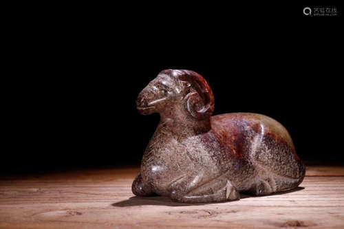 A Chinese  Jade Sheep Ornament