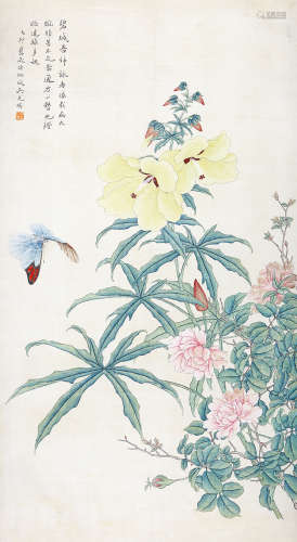 吴芝瑛（1867-1933）花香 设色绢本 立轴 1915年作