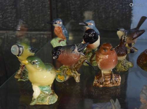 Collection of Beswick bird models including Greenfinch, Robin, Blue Tits, Bullfinch etc (8)