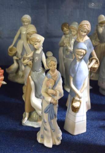 Group of Continental porcelain models of children decorated in Lladro style (qty)