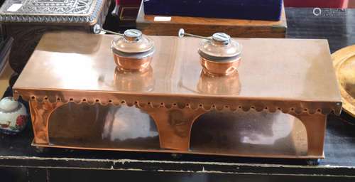 Large copper bain-marie or warmer, 61cm long