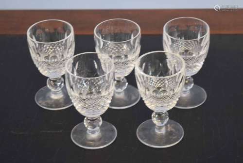 Group of five Waterford cut glass sherry or port glasses (5)
