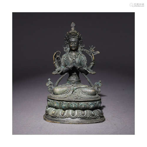 A Chinese Bronze Statue of Padmasambhava