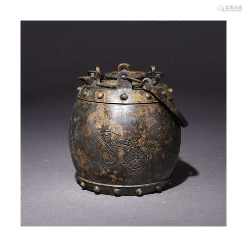 A Chinese Bronze Loop-handled Pot