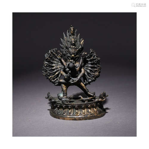 A Chinese Bronze Statue Of Yamantaka