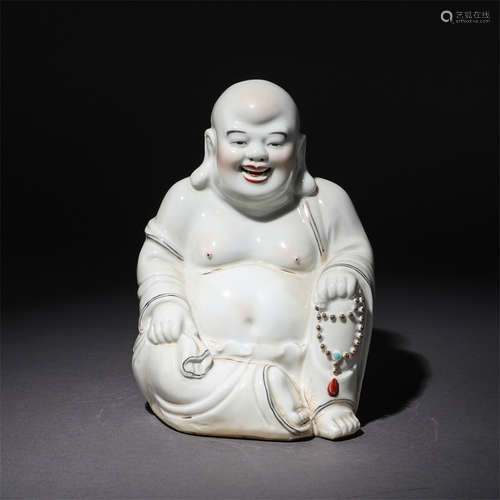 A Chinese Porcelain Buddha Statue of Maitreya