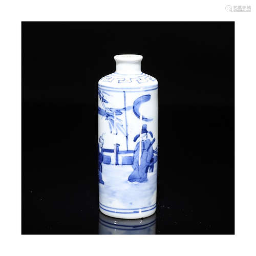 A Chinese Blue and White Porcelain Snuff Bottle