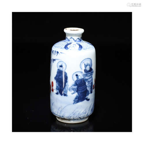 A Chinese Blue and White Porcelain Snuff Bottle